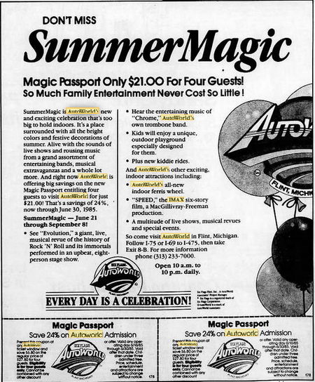 AutoWorld (Six Flags AutoWorld) - 1985 Cut Rate Deal